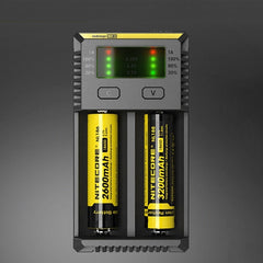 Nitecore NEW i2 Intelligent Digi Smart Charger with LED Indicator for 14500, 16340 (RCR123), 18650, 22650, 26650, Ni-MH and Ni-Cd (AA, AAA) Battery, NEW i2