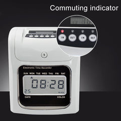 LCD Screen Electronic Time Clock Paper Card English Attendance Machine Punch Machine, Support Music Bell, LCD Screen