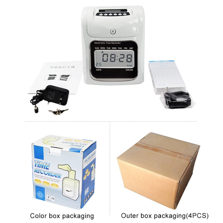 LCD Screen Electronic Time Clock Paper Card English Attendance Machine Punch Machine, Support Music Bell, LCD Screen LCD Screen Electronic Time Clock Paper Card English Attendance Machine Punch Machine, Support Music Bell, LCD Screen