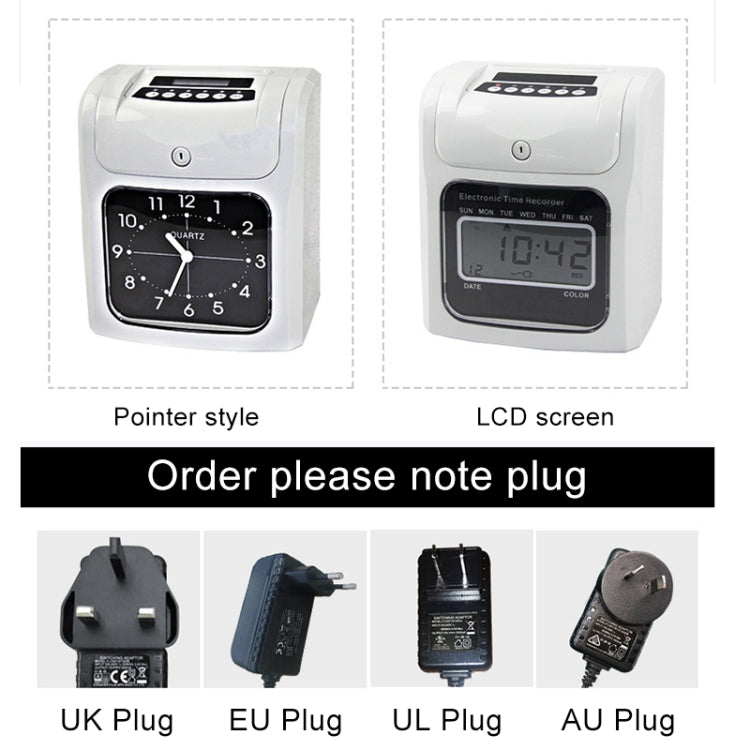 LCD Screen Electronic Time Clock Paper Card English Attendance Machine Punch Machine, Support Music Bell, LCD Screen LCD Screen Electronic Time Clock Paper Card English Attendance Machine Punch Machine, Support Music Bell, LCD Screen