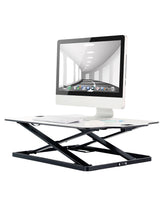 ProperAV Stand Up Desk Converter with Gas Spring Lift & Variable Height Settings - White