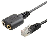 Dual 3.5mm Female to RJ9 PC / Mobile Phones Headset to Office Phone Adapter Convertor Cable, Length: 30cm