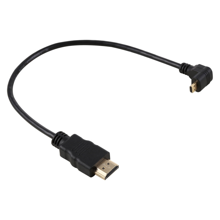 30cm 4K HDMI Male to Micro HDMI Positive Angled Male Gold-plated Connector Adapter Cable, 30cm Positive 30cm 4K HDMI Male to Micro HDMI Positive Angled Male Gold-plated Connector Adapter Cable, 30cm Positive