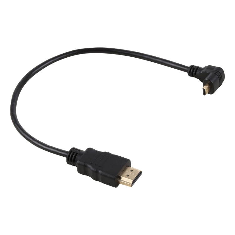 30cm 4K HDMI Male to Micro HDMI Reverse Angled Male Gold-plated Connector Adapter Cable, 30cm Reverse 30cm 4K HDMI Male to Micro HDMI Reverse Angled Male Gold-plated Connector Adapter Cable, 30cm Reverse