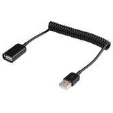 Cable USB-A macho a USB-A hembra en espiral de 1 m, AM a AF, longitud: 1,0 m