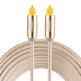 EMK 3m OD4.0mm Gold Plated Metal Head Woven Line Toslink Male to Male Digital Optical Audio Cable, Length: 3m