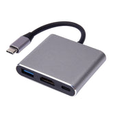 V125 UCB-C / Type-C Male to PD +  HDMI + USB 3.0 Female 3 in 1 Converter, 3 in 1