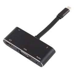 V126 UCB-C / Type-C Male to PD + HDMI + VGA + Audio + USB 3.0 Female 5 in 1 Converter, 5 in 1