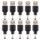 10 PCS 5.5 x 2.1mm Male to USB 2.0 Male DC Power Plug Connector, 5.5 x 2.1mm
