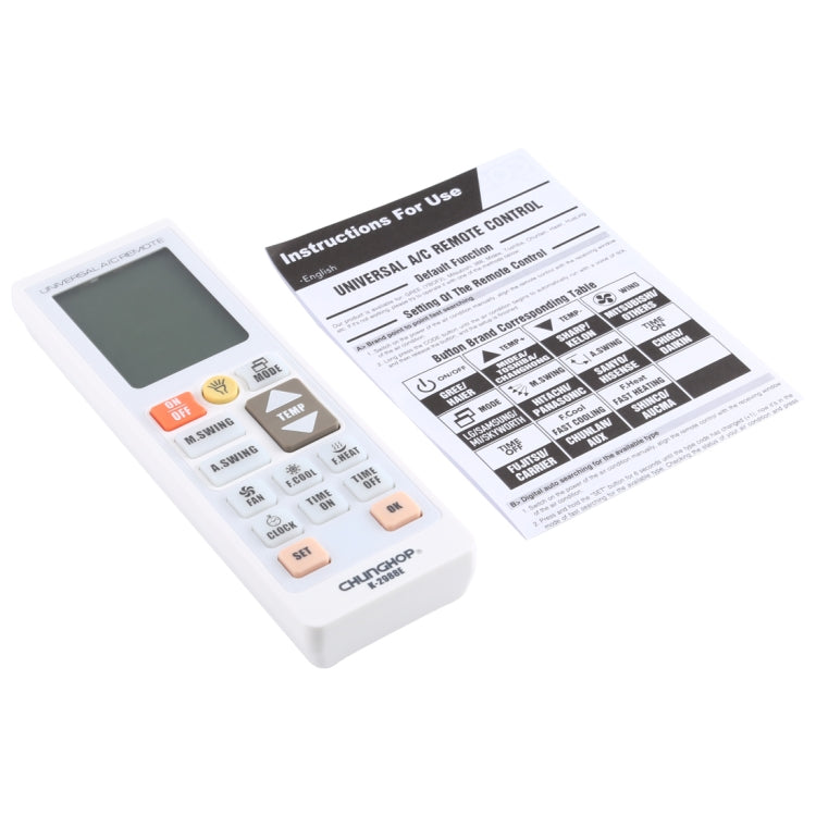 Chunghop K-2988E Universelle Klimaanlagen-Fernbedienung mit Taschenlampe Chunghop K-2988E Universelle Klimaanlagen-Fernbedienung mit Taschenlampe