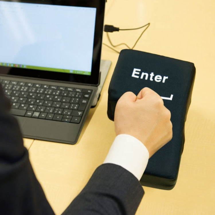 Big Enter Button USB Computer Desktop Pillow Creative Vent Enter Key Hand Pillow(Black) Big Enter Button USB Computer Desktop Pillow Creative Vent Enter Key Hand Pillow(Black)