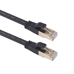Cable de red LAN plano CAT8 con doble blindaje CAT8, longitud: 0,5 m, 50 cm