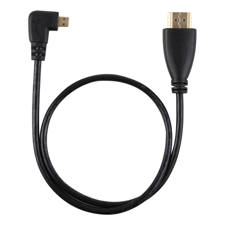 50cm 4K HDMI Male to Micro HDMI Left Angled Male Gold-plated Connector Adapter Cable, 50cm Left 50cm 4K HDMI Male to Micro HDMI Left Angled Male Gold-plated Connector Adapter Cable, 50cm Left