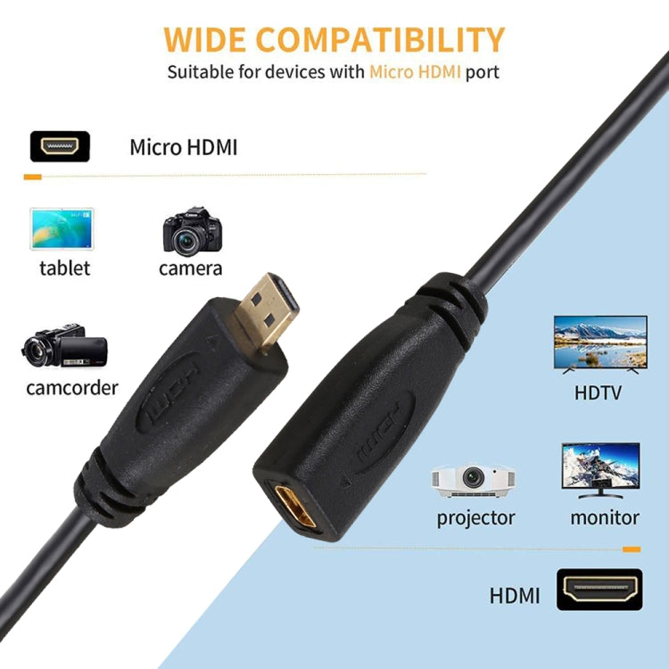 30cm 1080P Micro HDMI Female to Male Gold-plated Connector Adapter Cable 30cm 1080P Micro HDMI Female to Male Gold-plated Connector Adapter Cable
