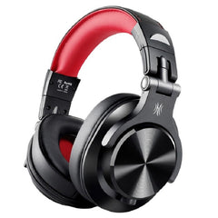 Auriculares con cable y micrófono con reducción de ruido montados en la cabeza OneOdio A71 (rojo y negro)