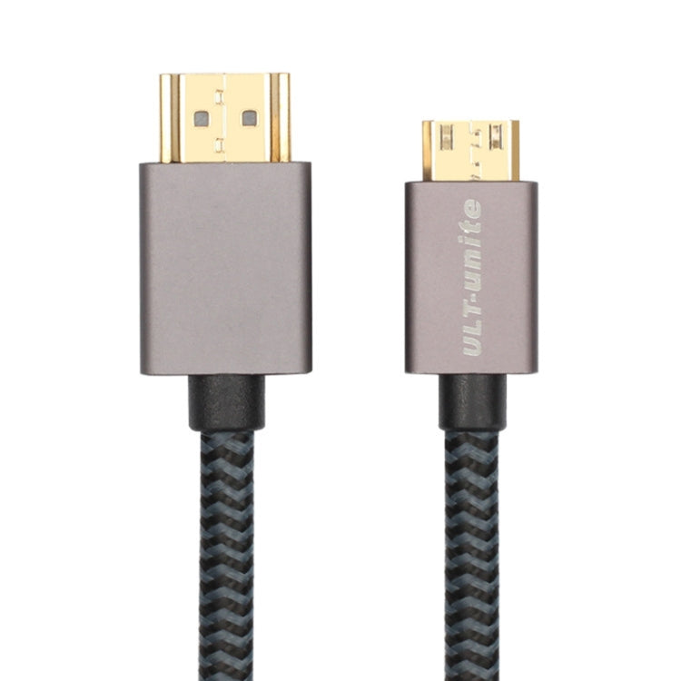 ULT-unite Gold-plated Head HDMI 2.0 Male to Mini HDMI Male Nylon Braided Cable, Cable Length: 2m, 2m ULT-unite Gold-plated Head HDMI 2.0 Male to Mini HDMI Male Nylon Braided Cable, Cable Length: 2m, 2m