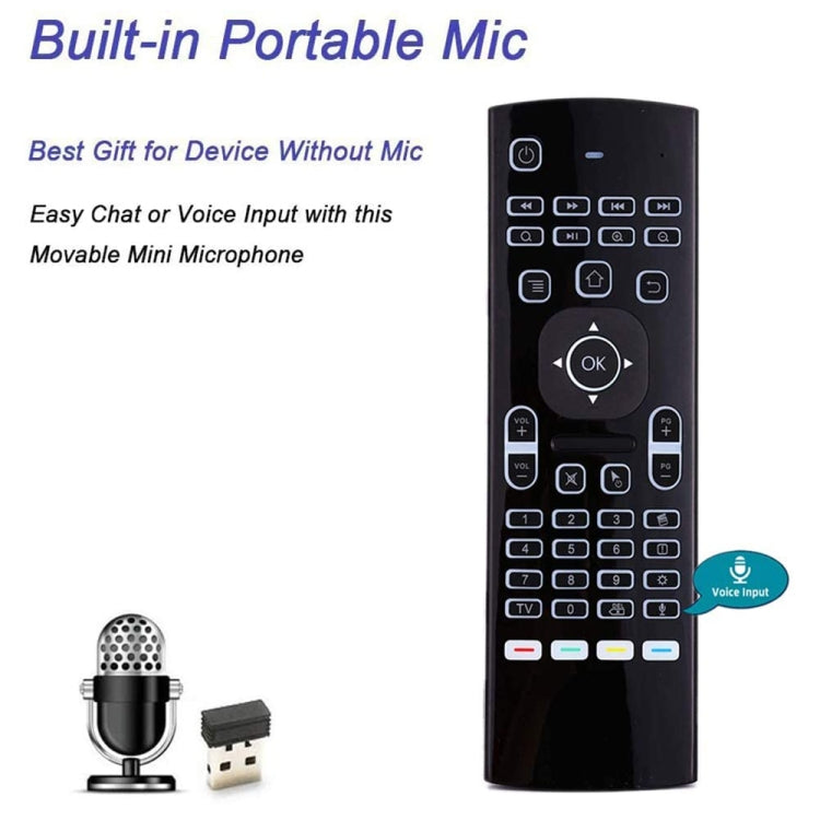 MX3-L Voice with Backlight 2.4GHz Fly Air Mouse Wireless Keyboard Remote Control, Voice with Backlit MX3-L Voice with Backlight 2.4GHz Fly Air Mouse Wireless Keyboard Remote Control, Voice with Backlit