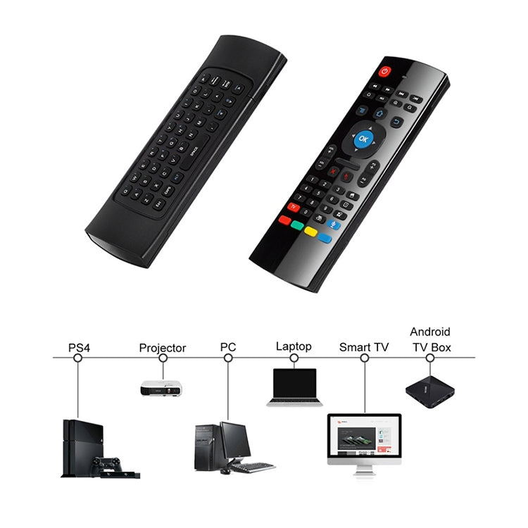 MX3-L Standard Version 2.4GHz Fly Air Mouse Wireless Keyboard Remote Control, Standard Version MX3-L Standard Version 2.4GHz Fly Air Mouse Wireless Keyboard Remote Control, Standard Version