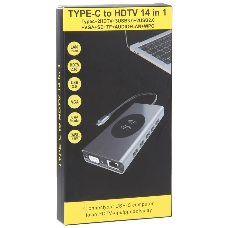 14 in 1 Type-C Docking Station with Wireless Charging(1000M Network Port), 14 in 1 14 in 1 Type-C Docking Station with Wireless Charging(1000M Network Port), 14 in 1