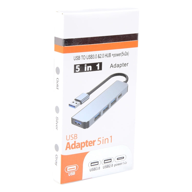 5 in 1 USB to USB3.0+USB2.0x3+USB-C / Type-C HUB Adapter, Cable Length: 10cm, BYL-2301U 5 in 1 USB to USB3.0+USB2.0x3+USB-C / Type-C HUB Adapter, Cable Length: 10cm, BYL-2301U