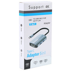 BYL-2112 5 in 1 USB-C / Type-C to USB Multifunctional Docking Station HUB Adapter, BYL-2112