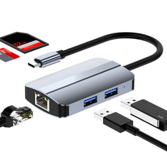 BYL-2112 5 in 1 USB-C / Type-C to USB Multifunctional Docking Station HUB Adapter, BYL-2112