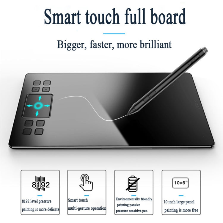 VEIKK A50 10x6 inch 5080 LPI Smart Touch Electronic Graphic Tablet, with Type-c Interface, A50 VEIKK A50 10x6 inch 5080 LPI Smart Touch Electronic Graphic Tablet, with Type-c Interface, A50