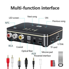 Transmisor y receptor de audio óptico coaxial NFC M8 2 en 1 con Bluetooth 5.0 y pantalla digital, M8