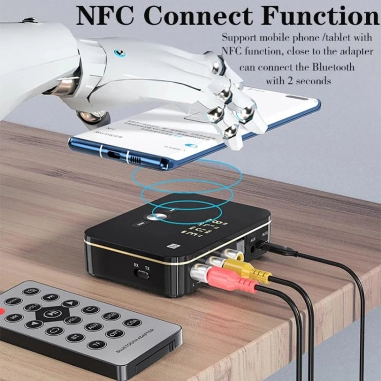 Transmisor y receptor de audio óptico coaxial NFC M8 2 en 1 con Bluetooth 5.0 y pantalla digital, M8 Transmisor y receptor de audio óptico coaxial NFC M8 2 en 1 con Bluetooth 5.0 y pantalla digital, M8
