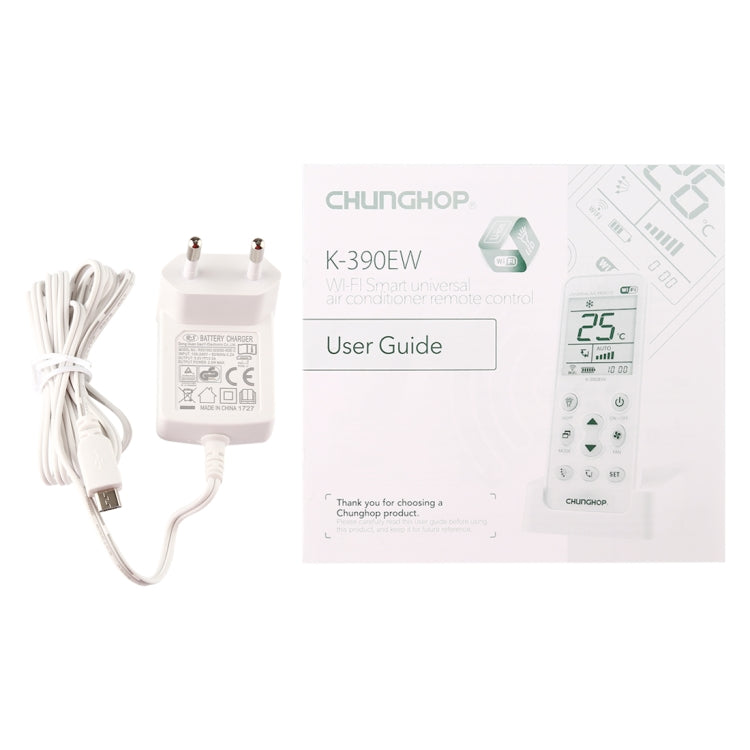 CHUNGHOP K-390EW WiFi Smart Universal-Klimaanlagen-Fernbedienung mit Hintergrundbeleuchtung und LED-Licht und Sockel, unterstützt 2G-/3G-/4G-/WiFi-Netzwerk, EU-Stecker, PC6933, PC6933EU CHUNGHOP K-390EW WiFi Smart Universal-Klimaanlagen-Fernbedienung mit Hintergrundbeleuchtung und LED-Licht und Sockel, unterstützt 2G-/3G-/4G-/WiFi-Netzwerk, EU-Stecker, PC6933, PC6933EU