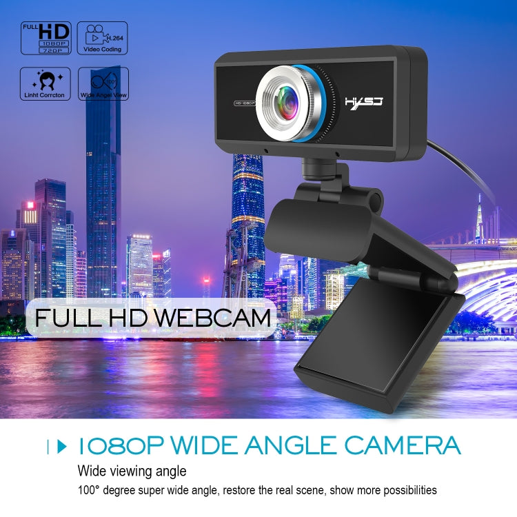 HXSJ S4 1080P Adjustable 180 Degree HD Manual Focus Video Webcam PC Camera with Microphone HXSJ S4 1080P Adjustable 180 Degree HD Manual Focus Video Webcam PC Camera with Microphone