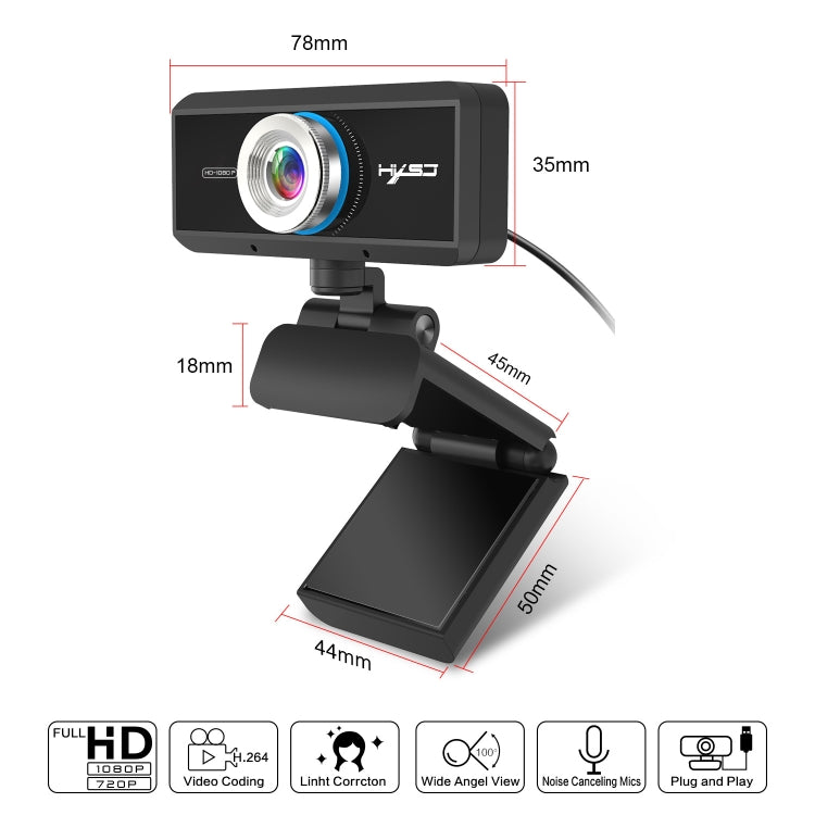 HXSJ S4 1080P Adjustable 180 Degree HD Manual Focus Video Webcam PC Camera with Microphone HXSJ S4 1080P Adjustable 180 Degree HD Manual Focus Video Webcam PC Camera with Microphone