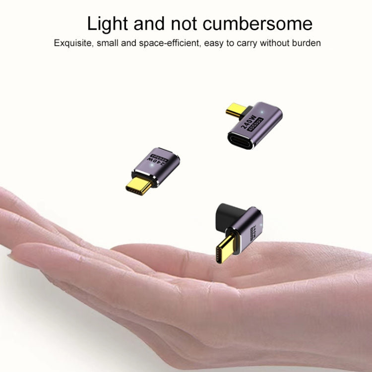 240W USB-C/Type-C Female to USB-C/Type-C Male 40Gbps Vertical Angle Adapter with Light, Vertical Angle Adapter 240W USB-C/Type-C Female to USB-C/Type-C Male 40Gbps Vertical Angle Adapter with Light, Vertical Angle Adapter