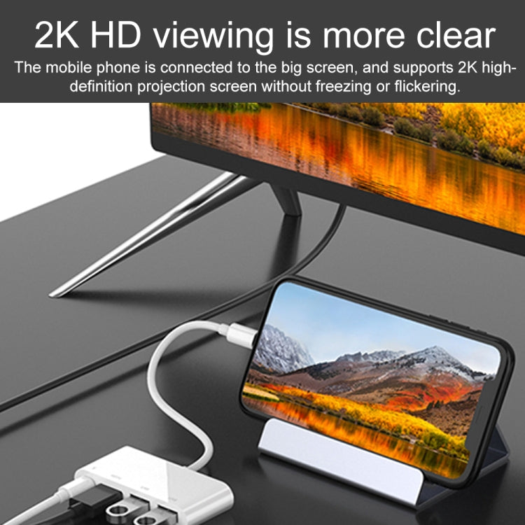 75216 4 in 1 8 Pin to HDMI + 8 Pin Charging + 2 USB Ports HD Video Converter, 75216 75216 4 in 1 8 Pin to HDMI + 8 Pin Charging + 2 USB Ports HD Video Converter, 75216