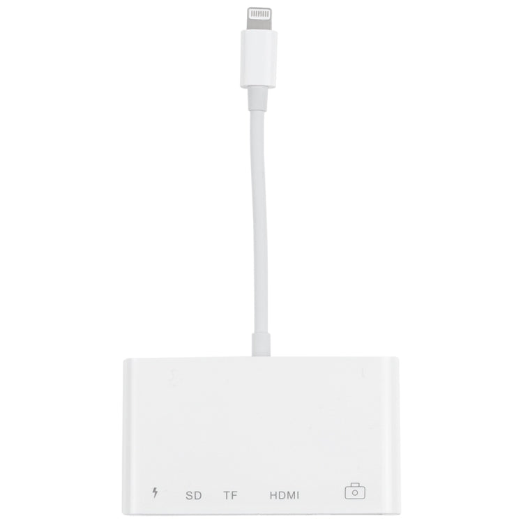 5 in 1 8 Pin Male to USB + HDMI + TF / SD Card Slot + 8 Pin Power Female OTG Digital AV Adapter, TF / SD Card Slot 5 in 1 8 Pin Male to USB + HDMI + TF / SD Card Slot + 8 Pin Power Female OTG Digital AV Adapter, TF / SD Card Slot