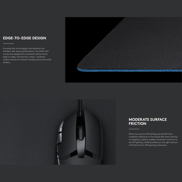 Logitech G640 Cloth Soft E-sport Gaming Mouse Pad, Size: 46 x 40cm, G640 Cloth Soft Logitech G640 Cloth Soft E-sport Gaming Mouse Pad, Size: 46 x 40cm, G640 Cloth Soft