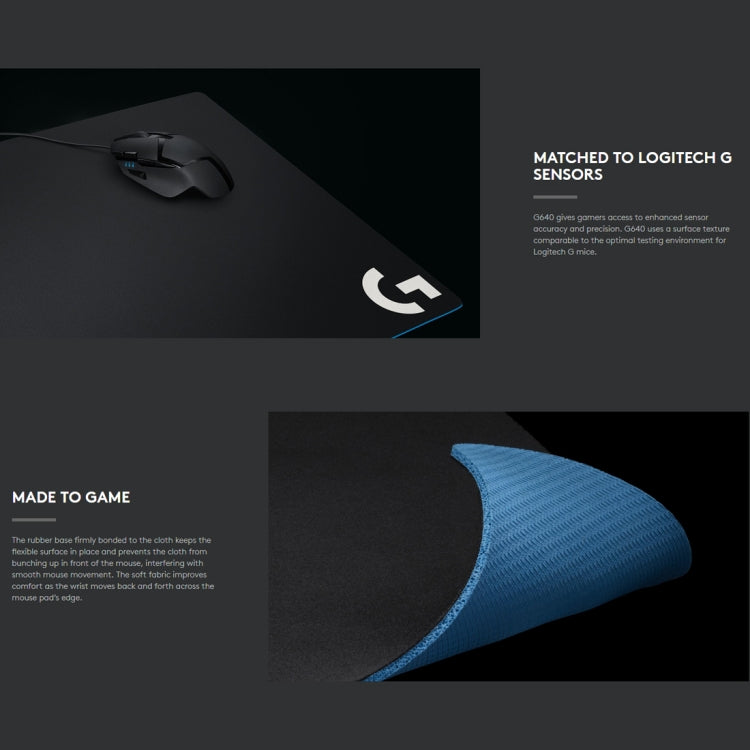 Logitech G640 Cloth Soft E-sport Gaming Mouse Pad, Size: 46 x 40cm, G640 Cloth Soft Logitech G640 Cloth Soft E-sport Gaming Mouse Pad, Size: 46 x 40cm, G640 Cloth Soft