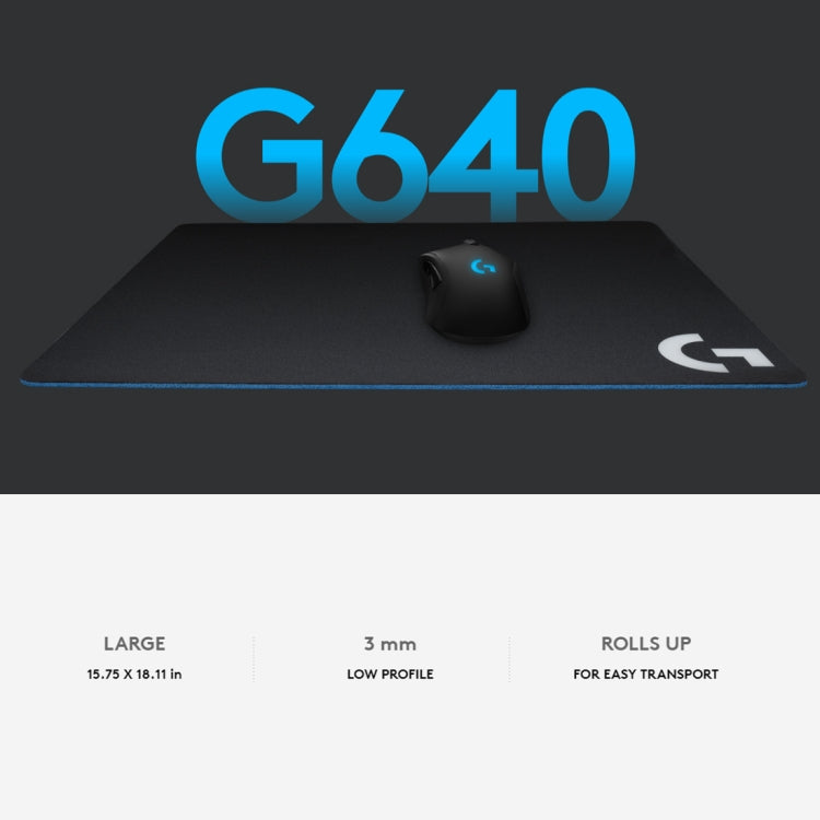 Logitech G640 Cloth Soft E-sport Gaming Mouse Pad, Size: 46 x 40cm, G640 Cloth Soft Logitech G640 Cloth Soft E-sport Gaming Mouse Pad, Size: 46 x 40cm, G640 Cloth Soft