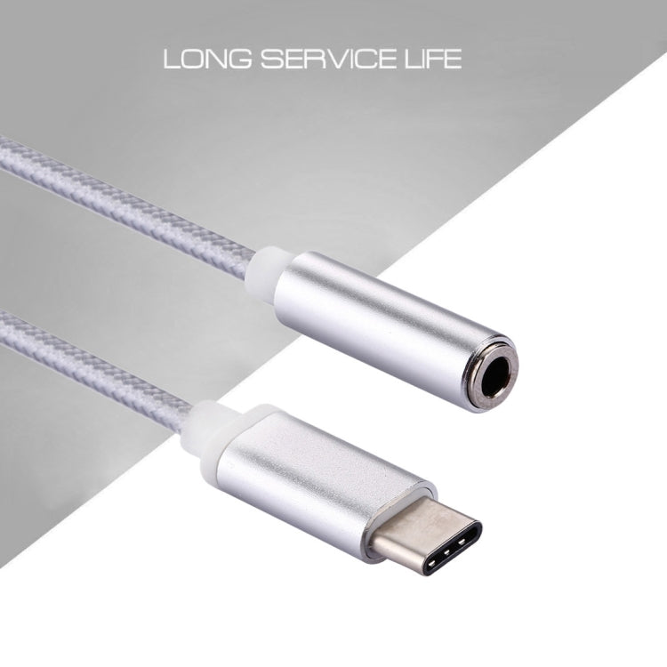 USB-C / Type-C Male to 3.5mm Female Weave Texture Audio Adapter, Length: about 10cm USB-C / Type-C Male to 3.5mm Female Weave Texture Audio Adapter, Length: about 10cm