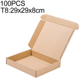 100 PCS Kraft Paper Shipping Box Packaging Box, Size: T8, 29x29x8cm, 29x29x8cm