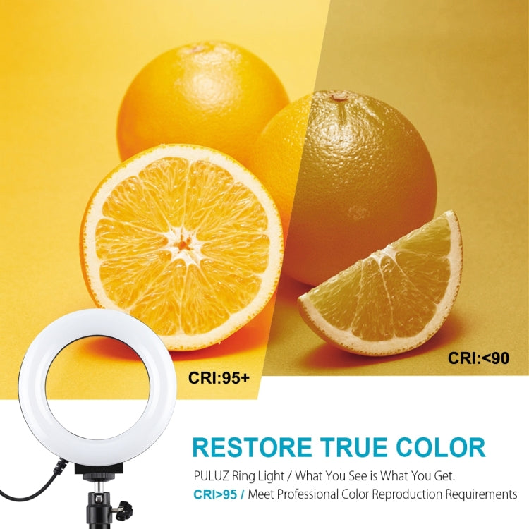 PULUZ 4.7 inch 12cm USB 3 Modes Dimmable LED Ring Vlogging Photography Video Lights + Desktop Tripod Holder with Cold Shoe Tripod Ball Head PULUZ 4.7 inch 12cm USB 3 Modes Dimmable LED Ring Vlogging Photography Video Lights + Desktop Tripod Holder with Cold Shoe Tripod Ball Head