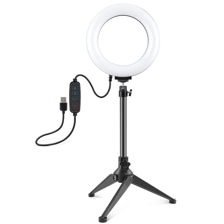 PULUZ 6.2 inch 16cm USB 3 Modes Dimmable LED Ring Vlogging Photography Video Lights + Desktop Tripod Holder with Cold Shoe Tripod Ball Head, Tripod Mount+6.2 inch Light PULUZ 6.2 inch 16cm USB 3 Modes Dimmable LED Ring Vlogging Photography Video Lights + Desktop Tripod Holder with Cold Shoe Tripod Ball Head, Tripod Mount+6.2 inch Light
