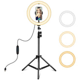PULUZ 10.2 inch 26cm LED Ring Light + 1.1m Tripod Mount Selfie Beauty Vlogging Video Light Live Broadcast Kits
