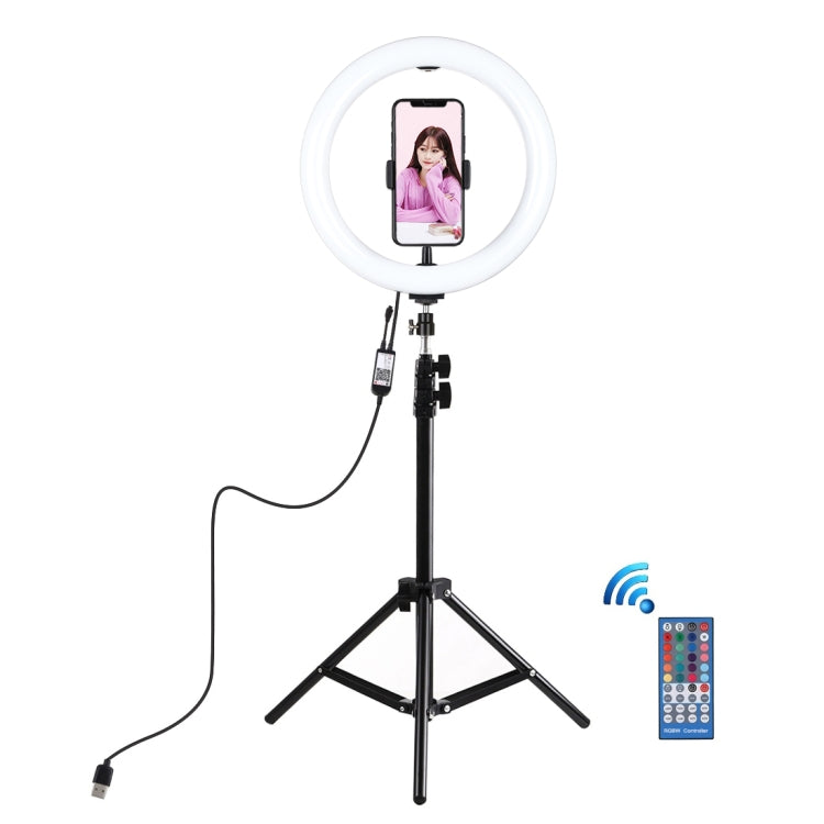 PULUZ 1.1m Tripod Mount + 10.2 inch 26cm RGBW LED Ring Vlogging Video Light  Live Broadcast Kits with Remote Control & Cold Shoe Tripod Ball Head & Phone Clamp, 1.1m Tripod+RGBW with Remote PULUZ 1.1m Tripod Mount + 10.2 inch 26cm RGBW LED Ring Vlogging Video Light  Live Broadcast Kits with Remote Control & Cold Shoe Tripod Ball Head & Phone Clamp, 1.1m Tripod+RGBW with Remote