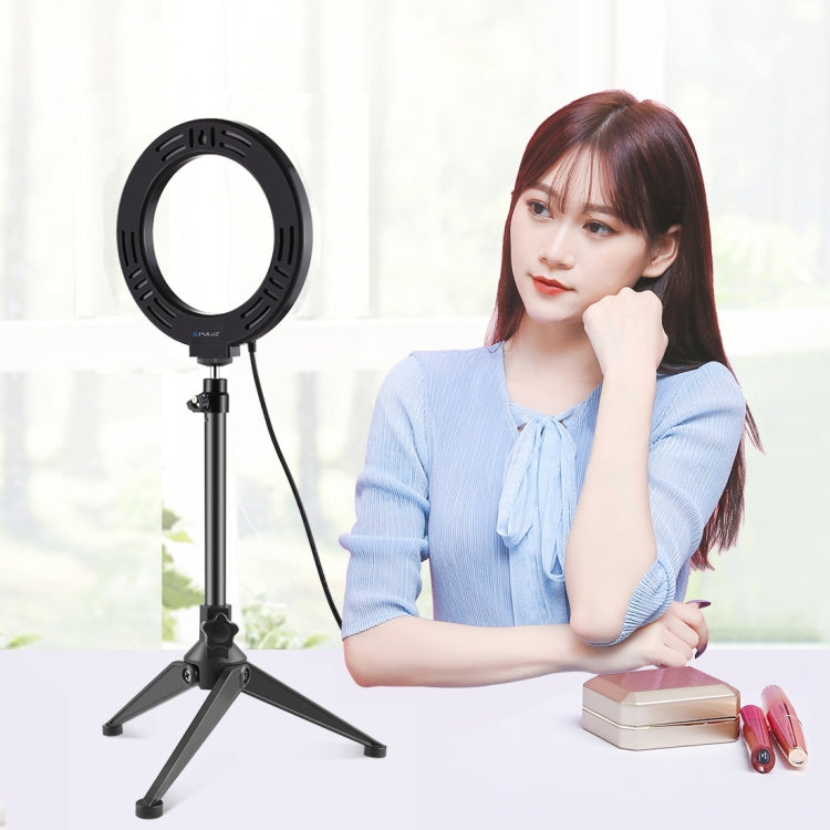 PULUZ 6.2 inch 16cm USB 10 Modes 8 Colors RGBW Dimmable LED Ring Vlogging Photography Video Lights + Desktop Tripod Mount with Cold Shoe Tripod Ball Head, 6.2 inch RGBW+Tripod Mount PULUZ 6.2 inch 16cm USB 10 Modes 8 Colors RGBW Dimmable LED Ring Vlogging Photography Video Lights + Desktop Tripod Mount with Cold Shoe Tripod Ball Head, 6.2 inch RGBW+Tripod Mount