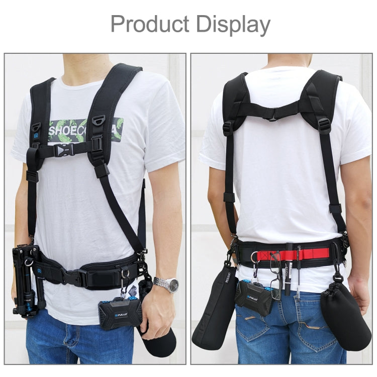 PULUZ 2 in 1 Multi-functional Bundle Waistband Strap + Double Shoulders Strap Kits with Hook for SLR / DSLR Cameras PULUZ 2 in 1 Multi-functional Bundle Waistband Strap + Double Shoulders Strap Kits with Hook for SLR / DSLR Cameras