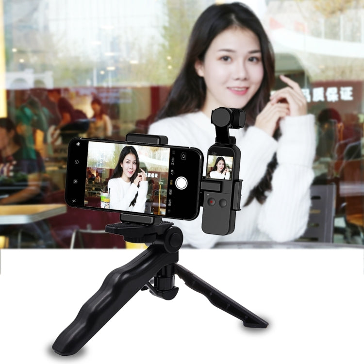 PULUZ Smartphone-Befestigungsklemme, 1/4 Zoll Halterung + Griff, klappbarer Stativmontagesatz für DJI OSMO Pocket/Pocket 2, Klemme + Stativ PULUZ Smartphone-Befestigungsklemme, 1/4 Zoll Halterung + Griff, klappbarer Stativmontagesatz für DJI OSMO Pocket/Pocket 2, Klemme + Stativ