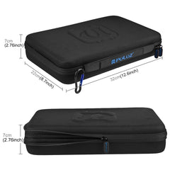 Estuche de viaje y transporte impermeable PULUZ para GoPro, Insta360, DJI y otros accesorios para cámaras de acción, tamaño grande: 32 cm x 22 cm x 7 cm, para GoPro, tamaño grande: 32 cm x 22 cm x 7 cm