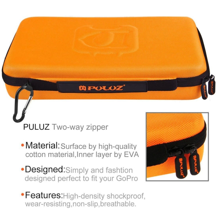 PULUZ Waterproof Carrying and Travel Case for for GoPro, Insta360, DJI and Other Action Cameras Accessories, Large Size: 32cm x 22cm x 7cm, For GoPro,Size: 32cm x 22cm x 7cm Orange PULUZ Waterproof Carrying and Travel Case for for GoPro, Insta360, DJI and Other Action Cameras Accessories, Large Size: 32cm x 22cm x 7cm, For GoPro,Size: 32cm x 22cm x 7cm Orange