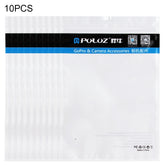 10 PCS PULUZ 25.8cm x 18cm Hang Hole Clear Front White Pearl Jewelry Zip Lock Packaging Bag (Size: L), Size: L